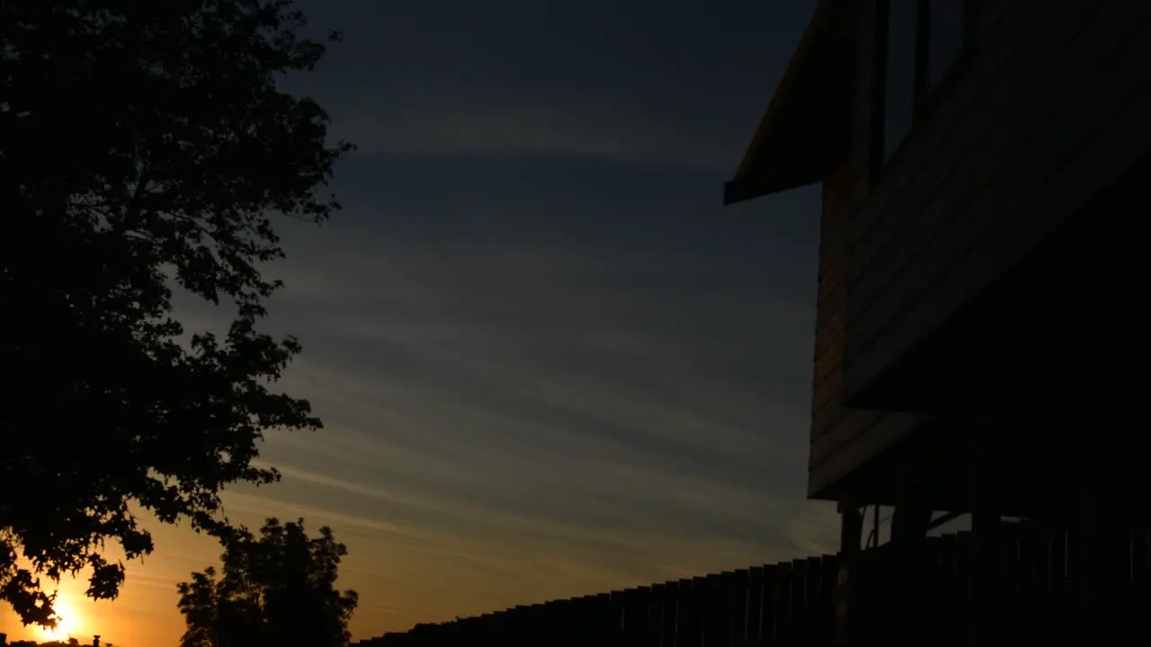 Timelapse afternoon to sunset and house and tree