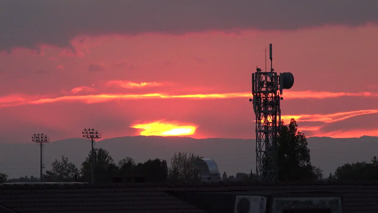 Italy Sunset And Telecommunications Tower