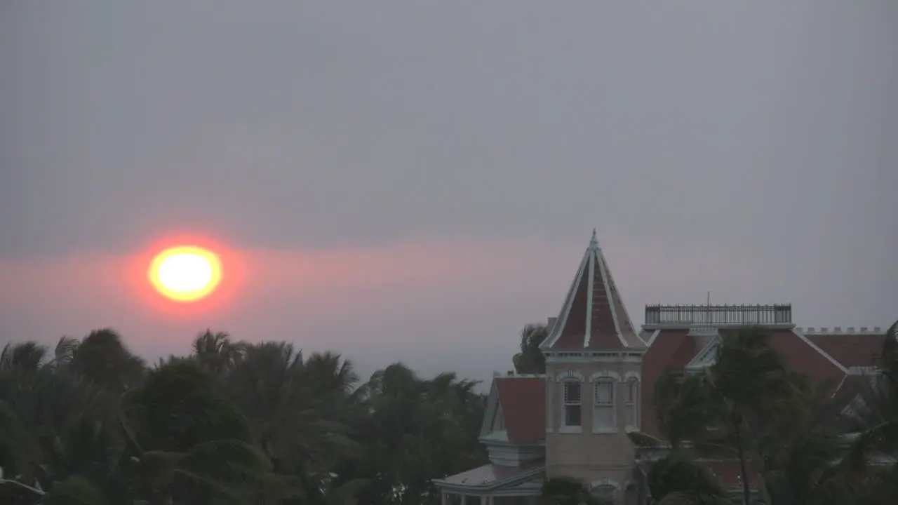 Florida Key West Sunset With House Roof