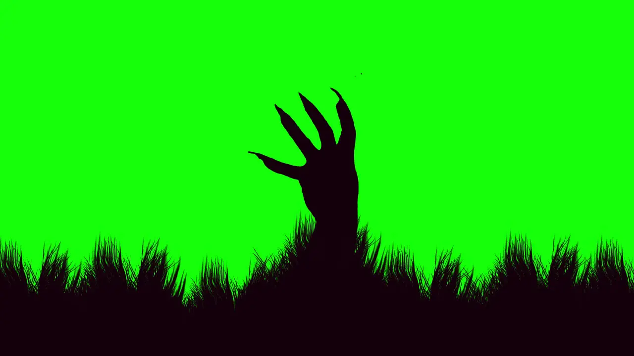 zombie hand rising icon animation motion graphic video with alpha channel