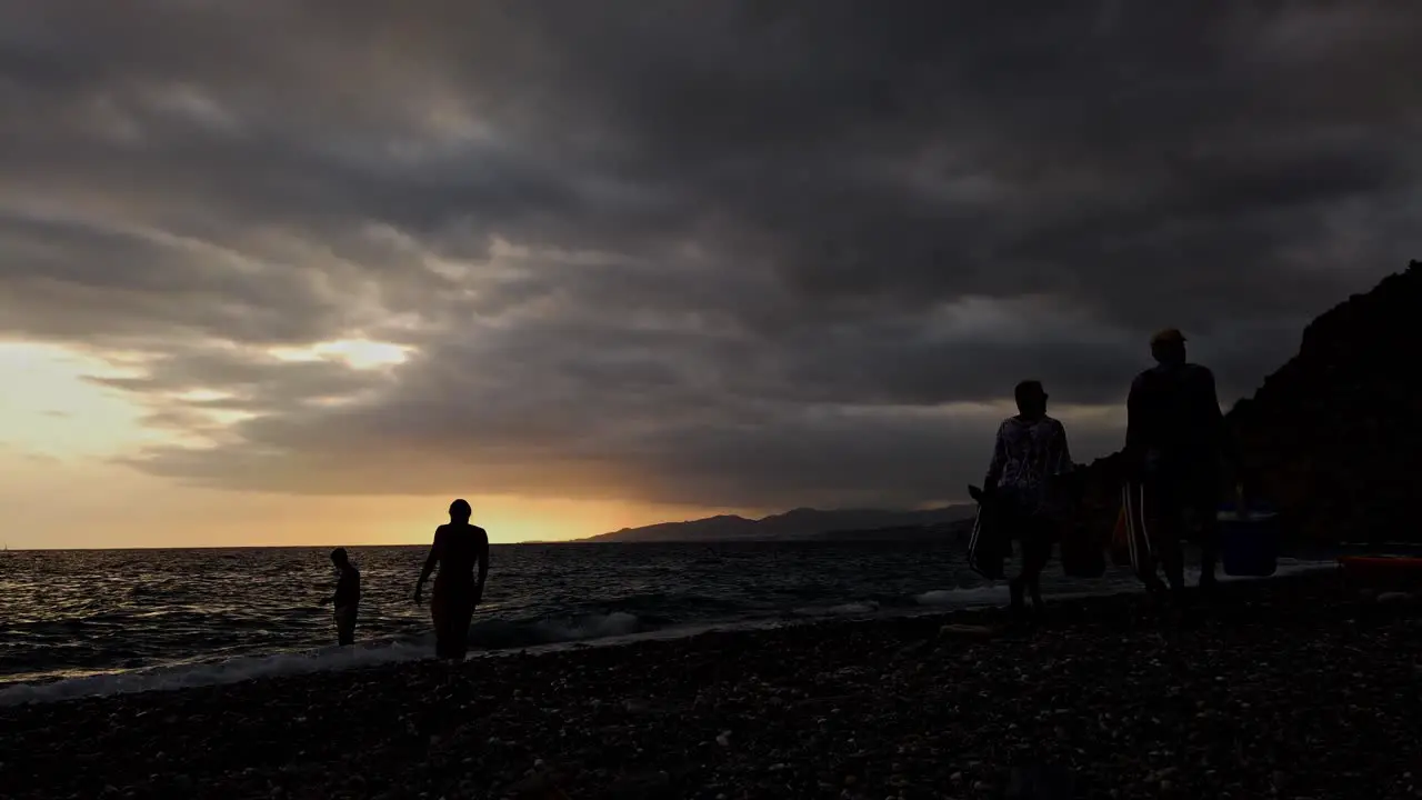 Sunset Timelapse at a Rocky beach in Spain 4k