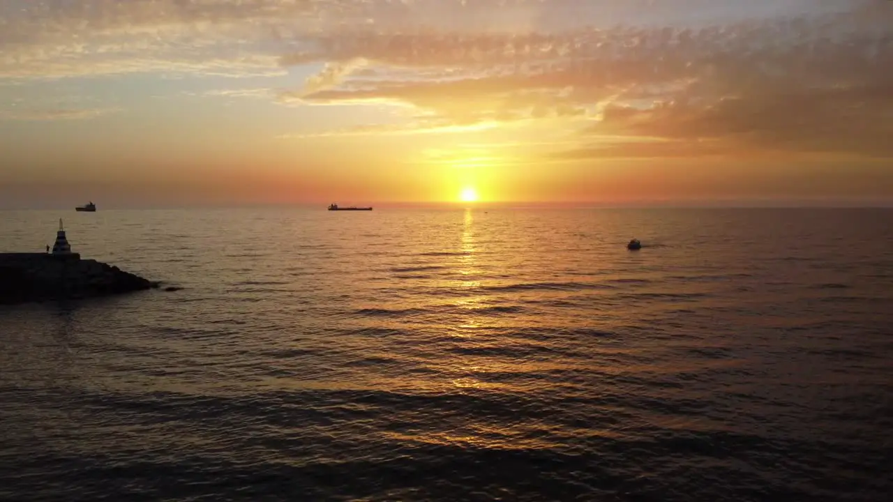 Romantic Golden Sunset Over The Horizon