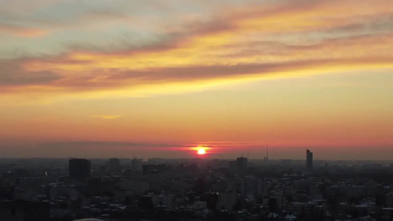 Beautiful Sunset Shot From Above In The City