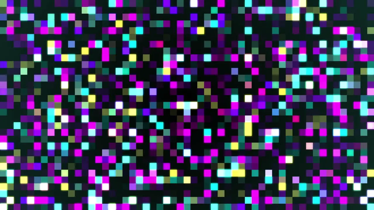 Background of a colorful grid of slowly flickering light blocks