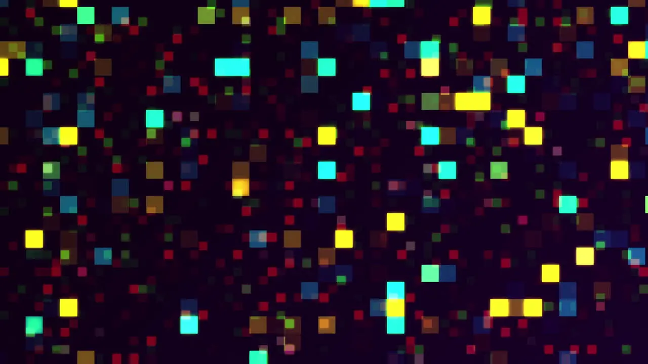 Background of luminous flickering colorful blocks in motion