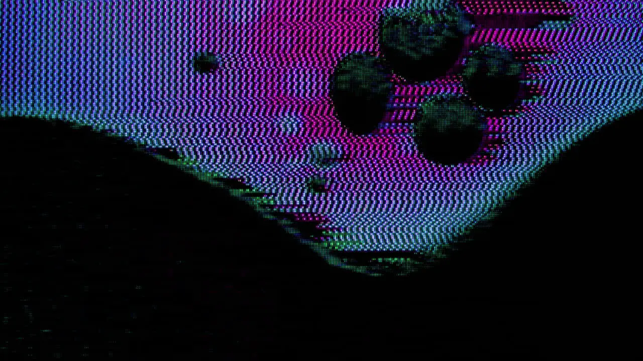 Liquid loop of video glitch art abstract patterns of bubbles dissolving systematic distortions and creative control with linear data-moshing glitch VHS aesthetics retro vibe and feel artsy video