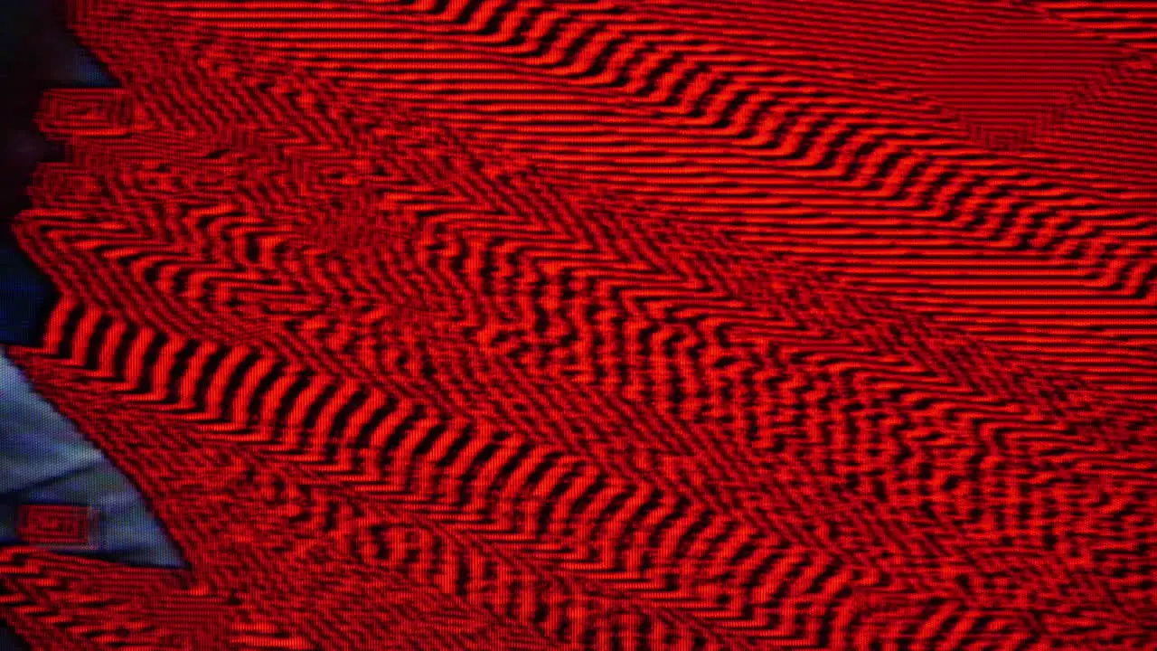 Generative video of glitch art abstract patterns systematic distortions and creative control with linear data-moshing glitch VHS aesthetics retro vibe and feel artsy video