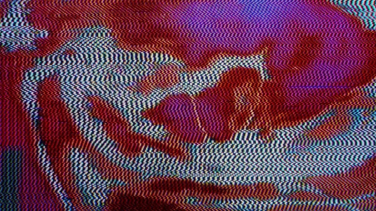 Liquid loop of video glitch art abstract patterns of bubbles dissolving intentional distortions and creative control with linear data-moshing glitch VHS aesthetics retro vibe and feel artsy video