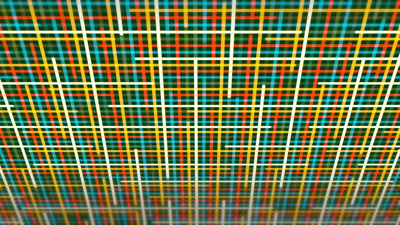 Colorful grid of lights in motion and perspective background