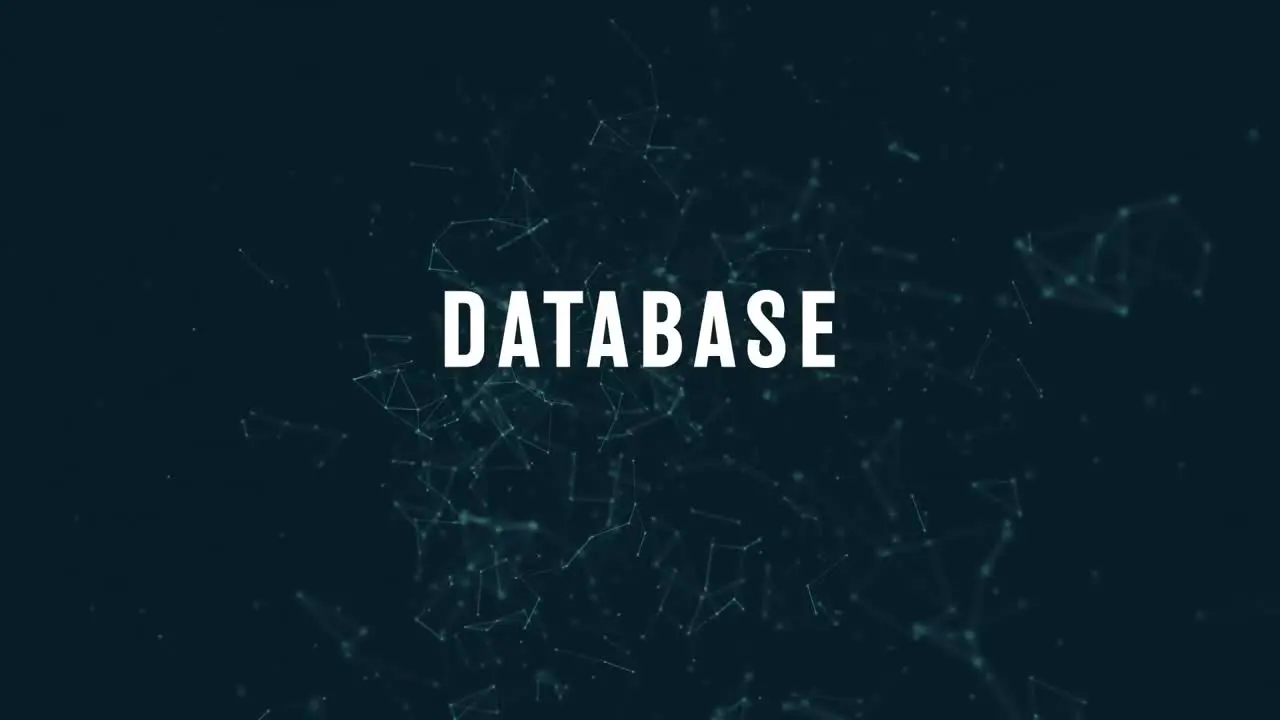 Database with polygonal connecting dots and lines 