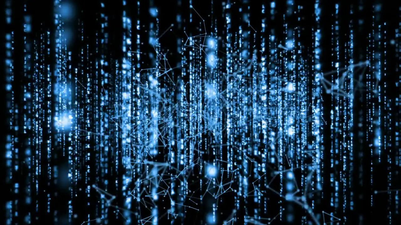 Matrix loop with polygonal connecting dots and lines 