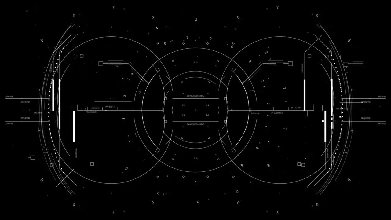 Sci Fi Futuristic HUD Target with Computer Data Screen High Tech Concept animation on black background