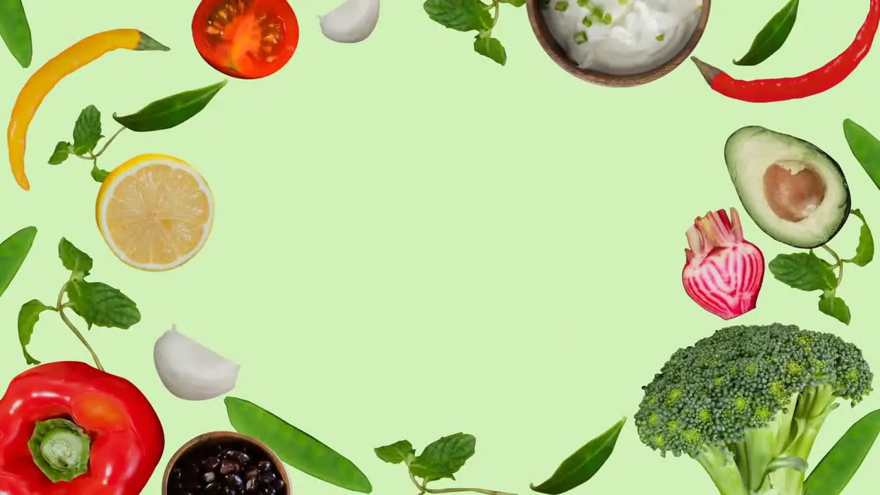 Digitally generated video of healthy food 