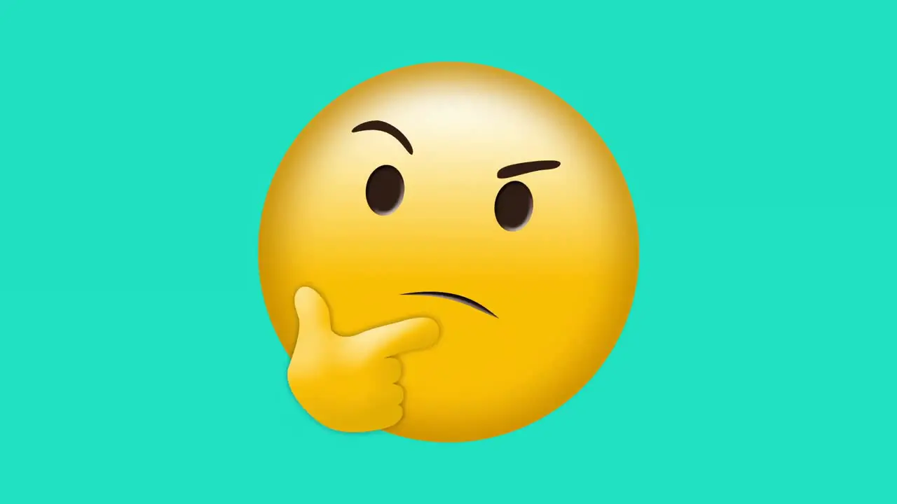 Puzzled emoji with hand on chin