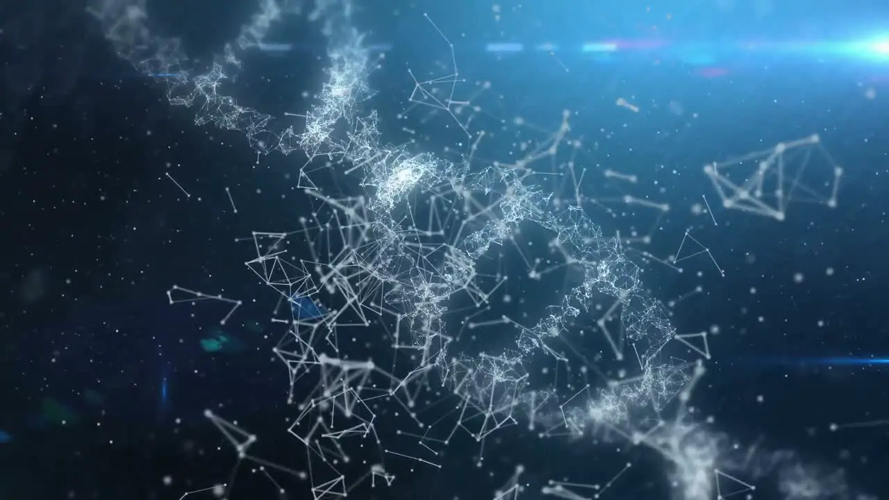 DNA with polygonal connecting dots and lines 