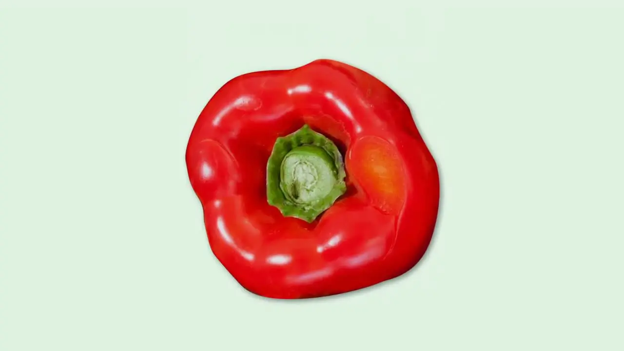 Digitally generated video of red bell pepper 