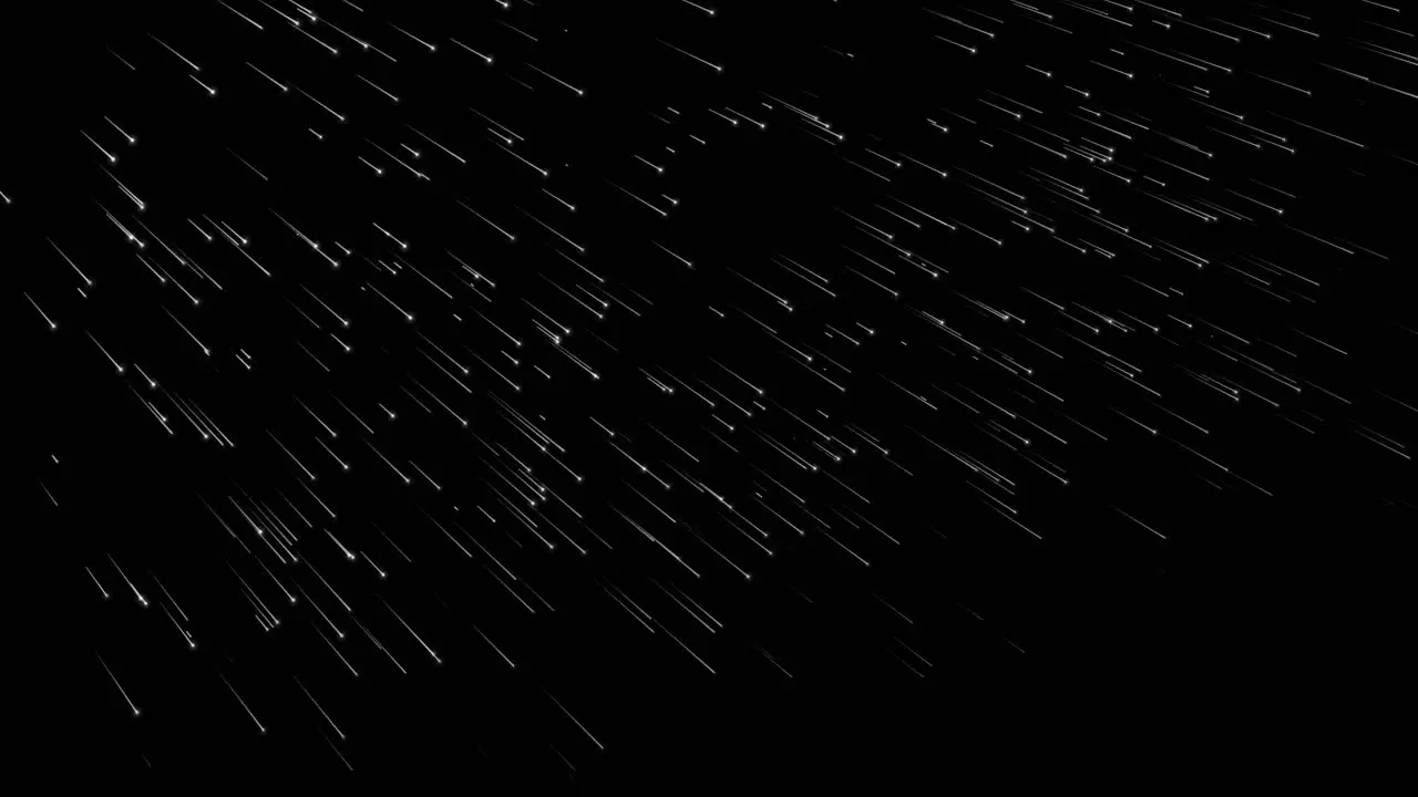 Shooting stars or meteors rain