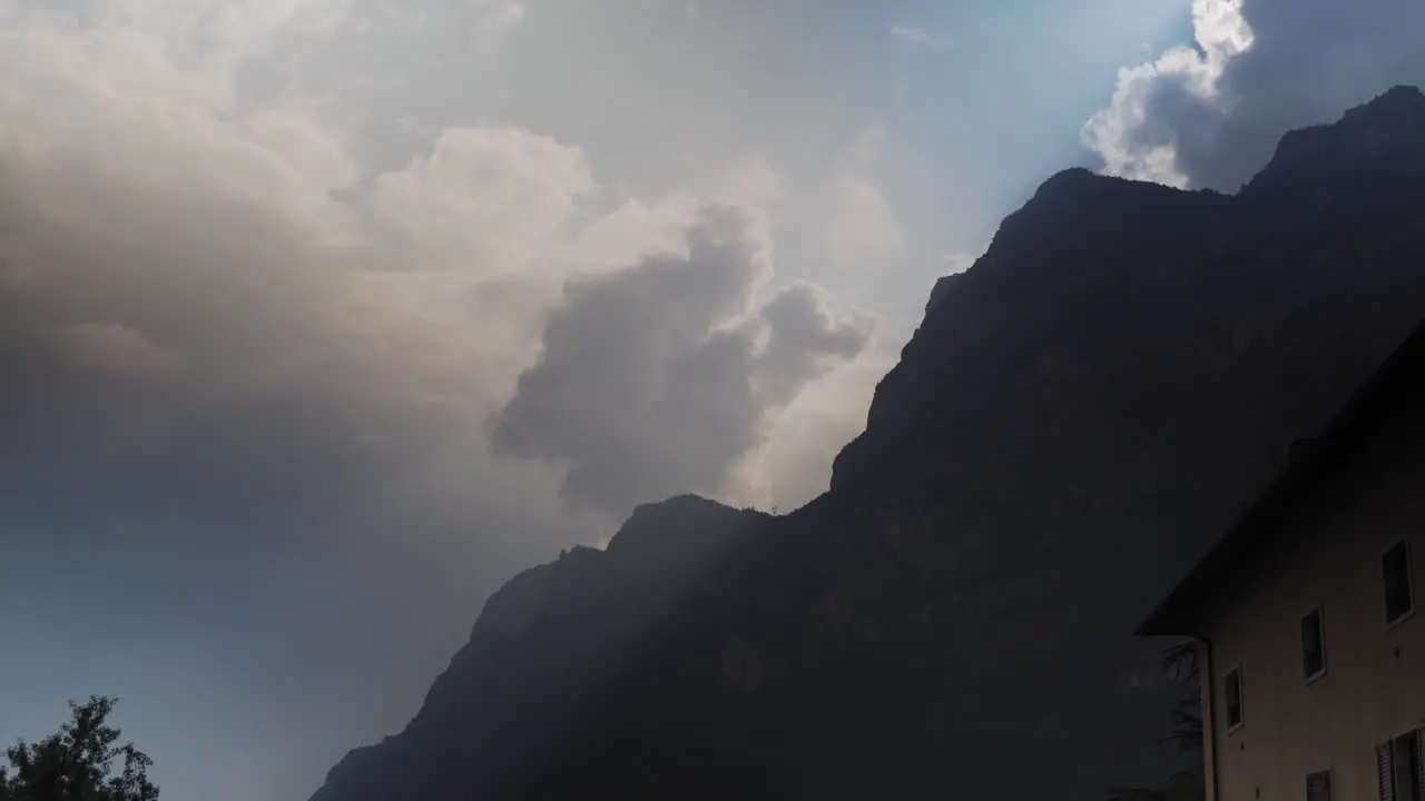 Beautiful Rocky Mountain Covered in Clouds Italian Mountains