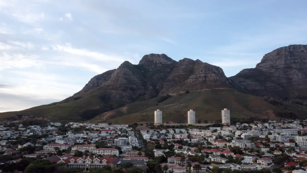 Sunrise Drone Hyper Lapse of a Mountain and a City