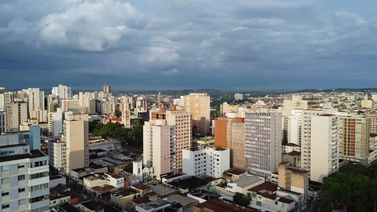 Houses and buildings of Ribeirão Preto on a cloudy day