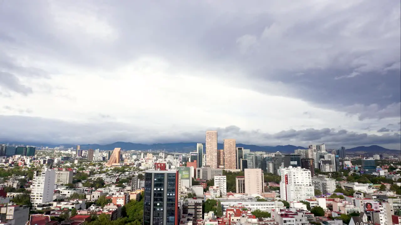 hyperlapse shot at a very cloudy day in mexico city at midday