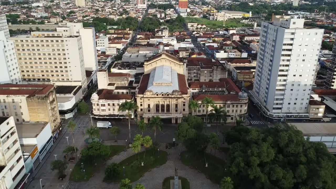 Back travel open shot revealing the city of Ribeirão Preto in Brazil's country side