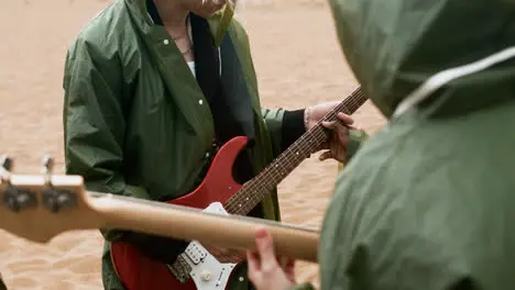 Band playing at the beach