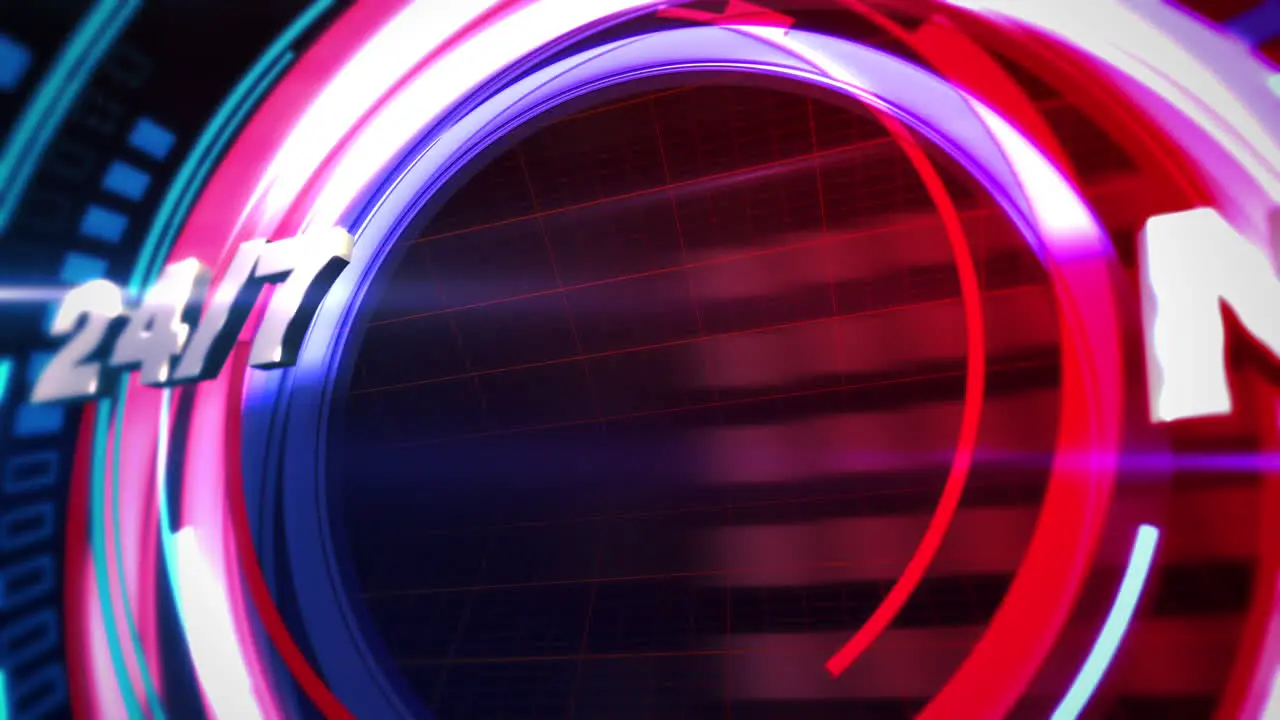 Animation text 24 News and news intro graphic with abstract lines in studio news background