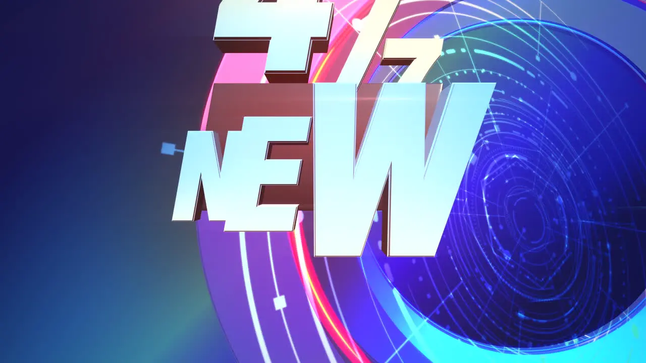 Animation text 24 News and news intro graphic with lines and circular shapes in studio