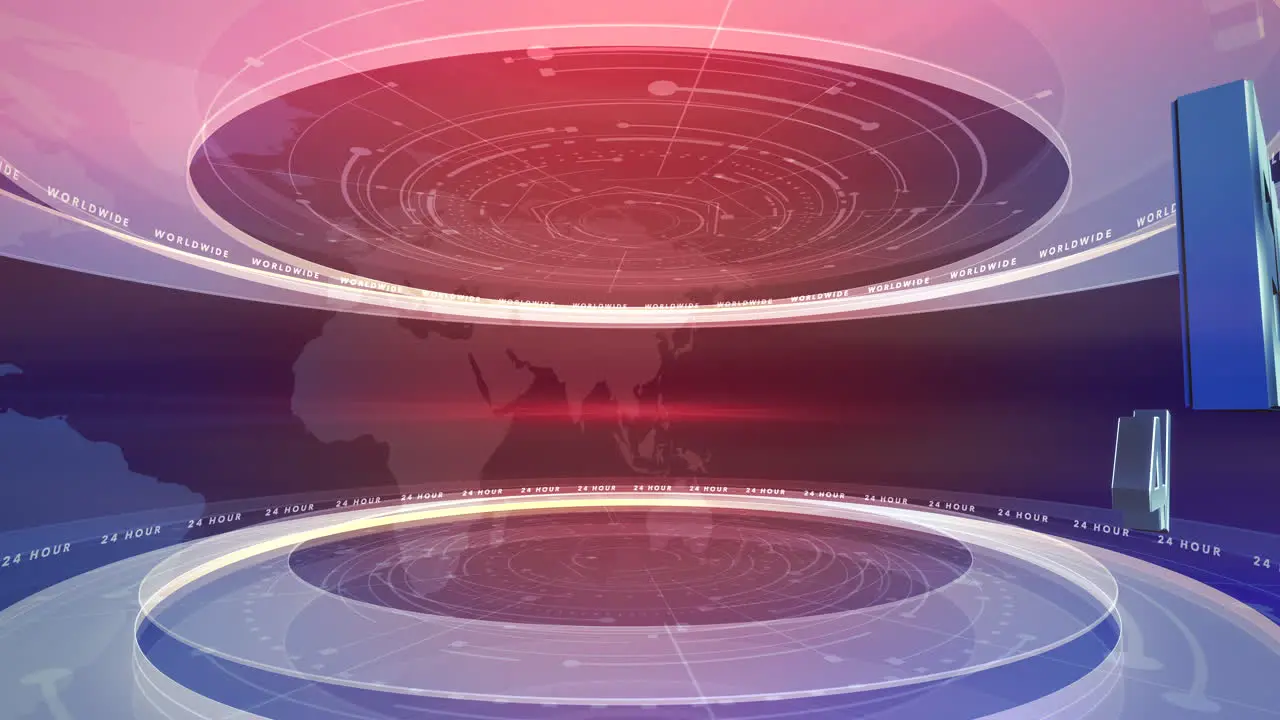 Animation text 24 News and news intro graphic with lines and circular shapes in studio abstract background