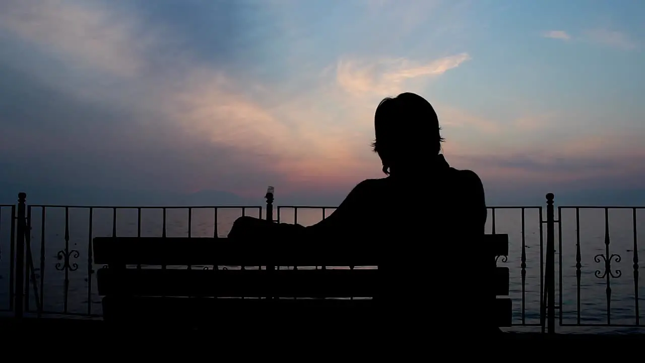 Sadness Alone Man Silhouette With Seaview 1