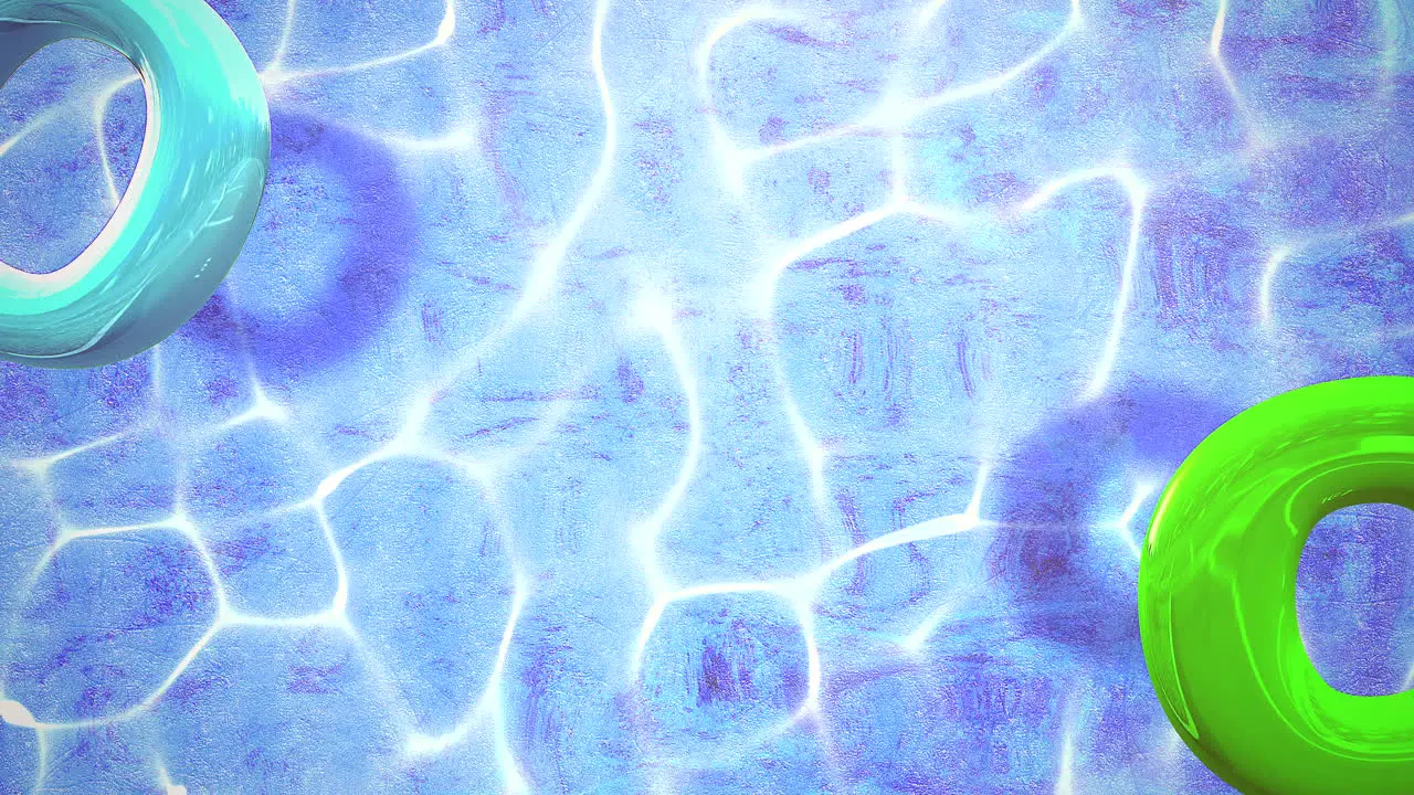 Closeup water waves in pool with summer background