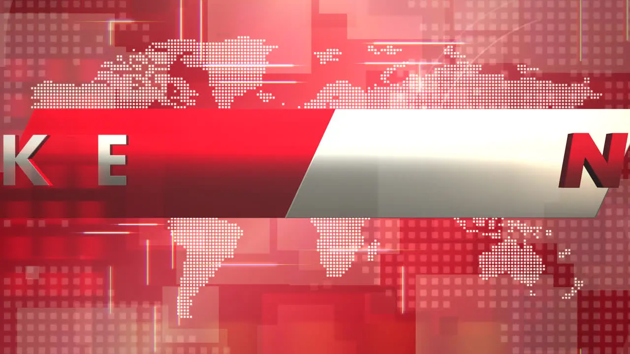 Animation text Fake News and news intro graphic with lines and world map in studio