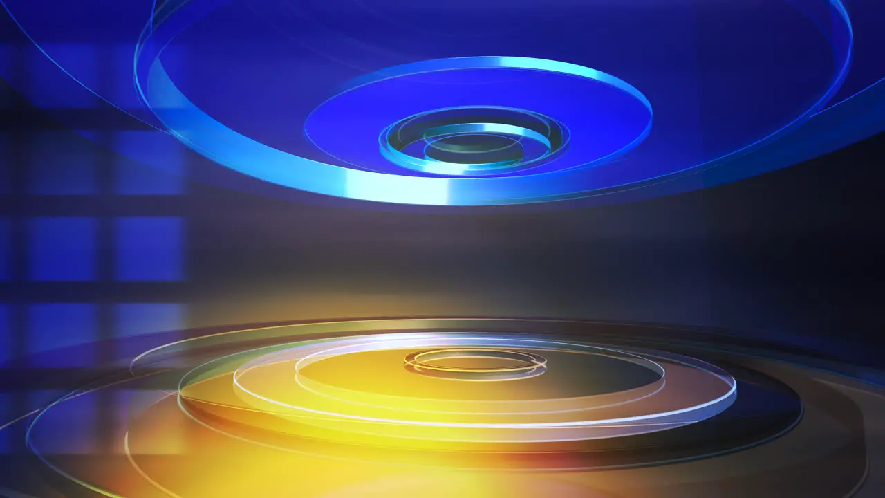 Intro news graphic animation in studio with circular shapes abstract background 2