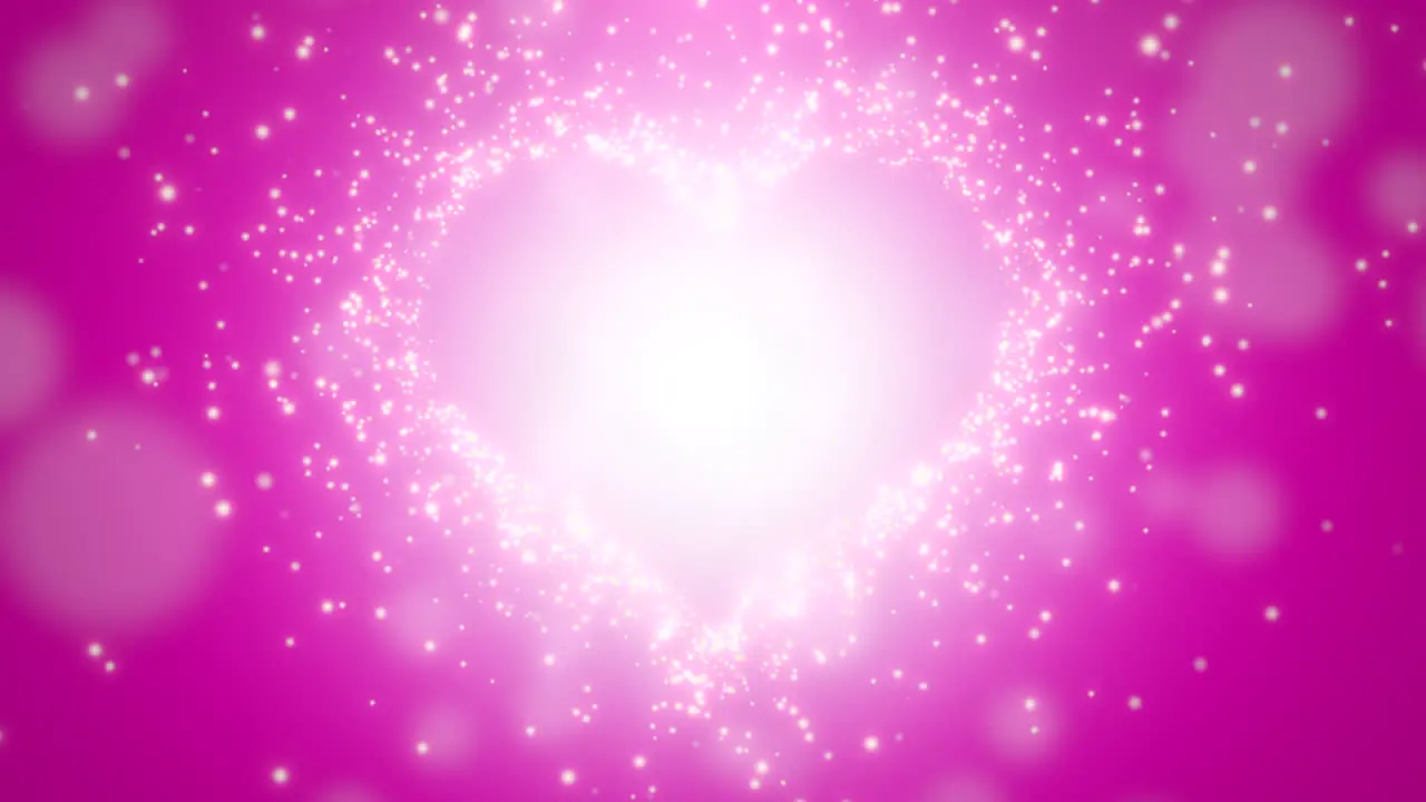 Closeup pink hearts of love with wedding background