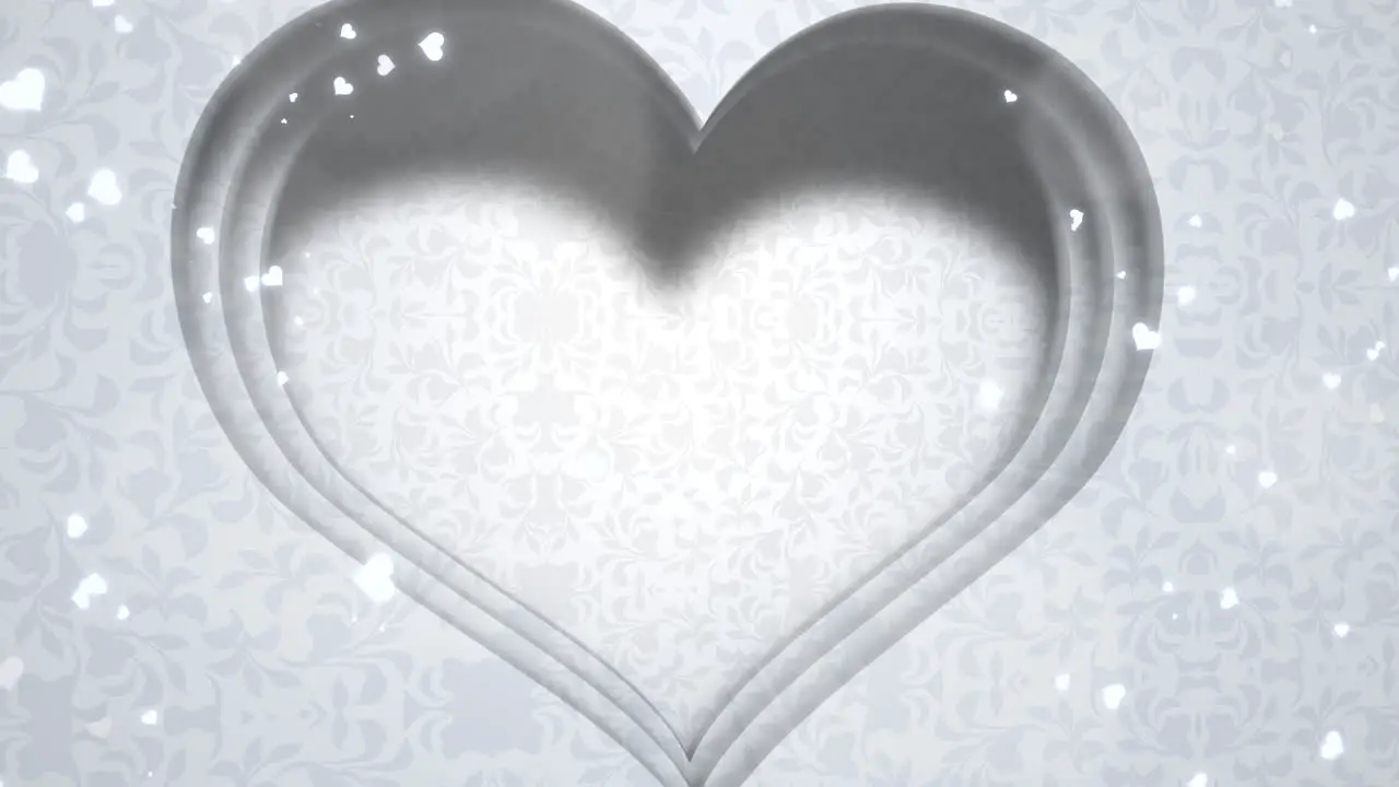 Closeup white hearts of love with wedding background