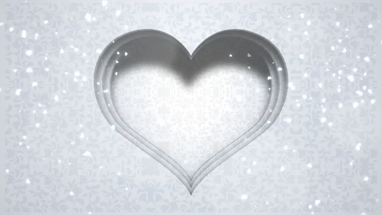 Closeup white hearts of love with wedding background 3