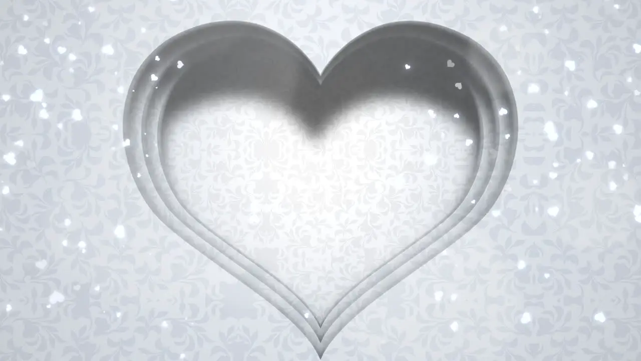 Closeup white hearts of love with wedding background 2