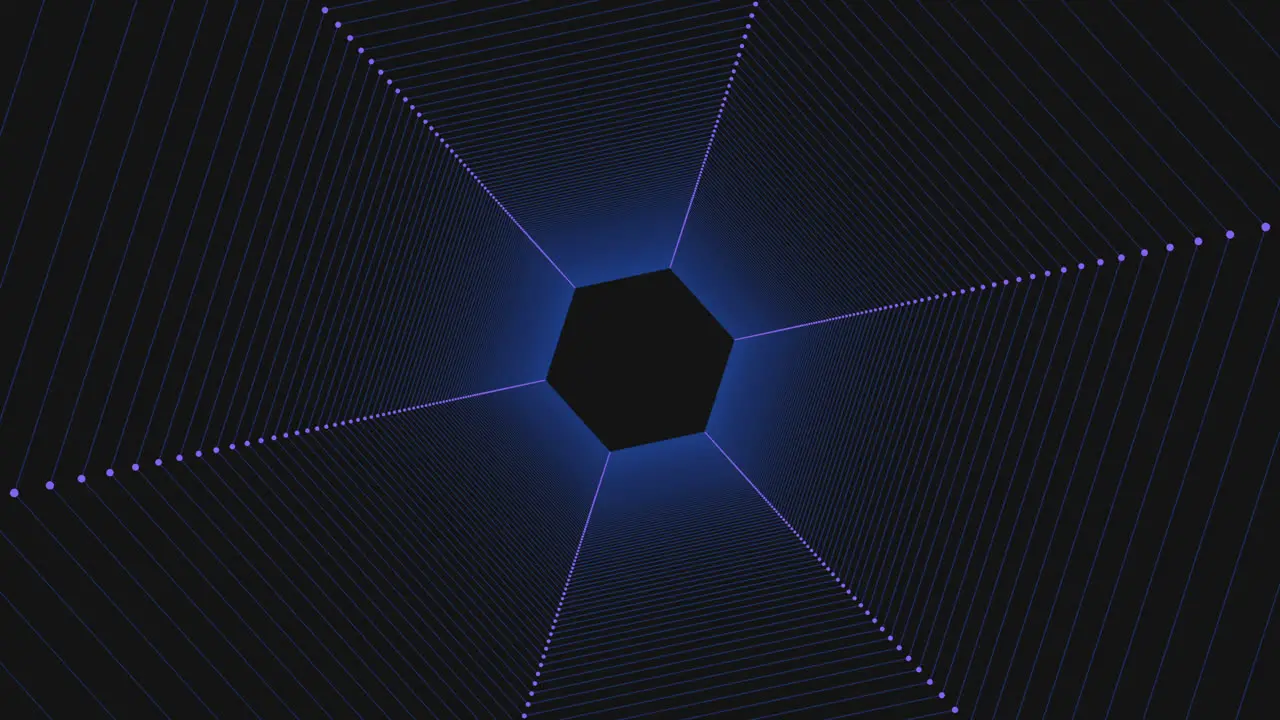 A Hexagon Shaped With Blue And Purple Lines