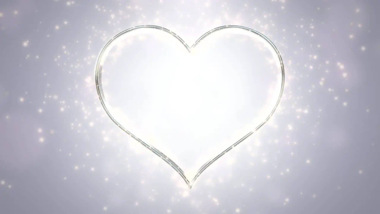 Animation white hearts of love with glitters