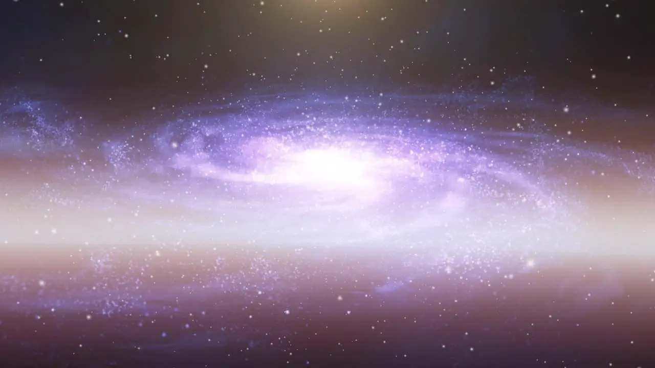 point of view the surface of the spiral galaxy is moving and floating in the universe