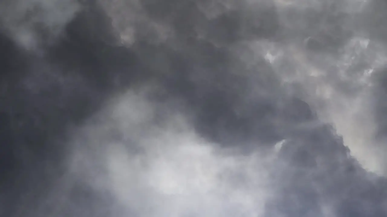 POV Thunderstorm Lightning in the gray sky