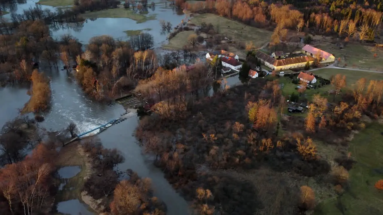 Flooded small power station at the nearby farm