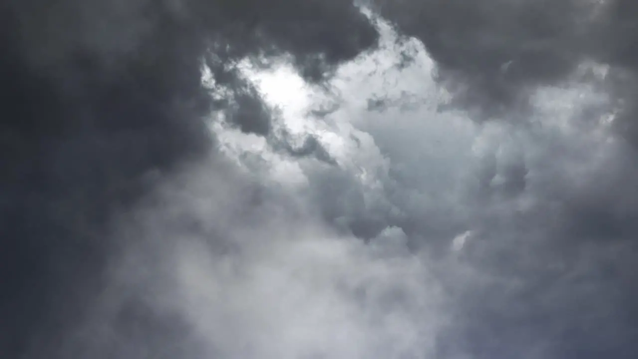 vierw of Thunderstorm And Lightning In Dark clouds