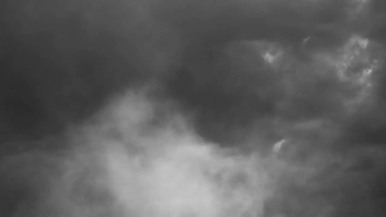 view of inside the dark cumulonimbus cloud 4k