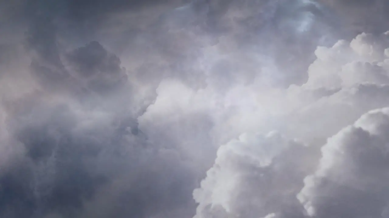 view of a thunderstorm and the dark cumulonimbus cloud