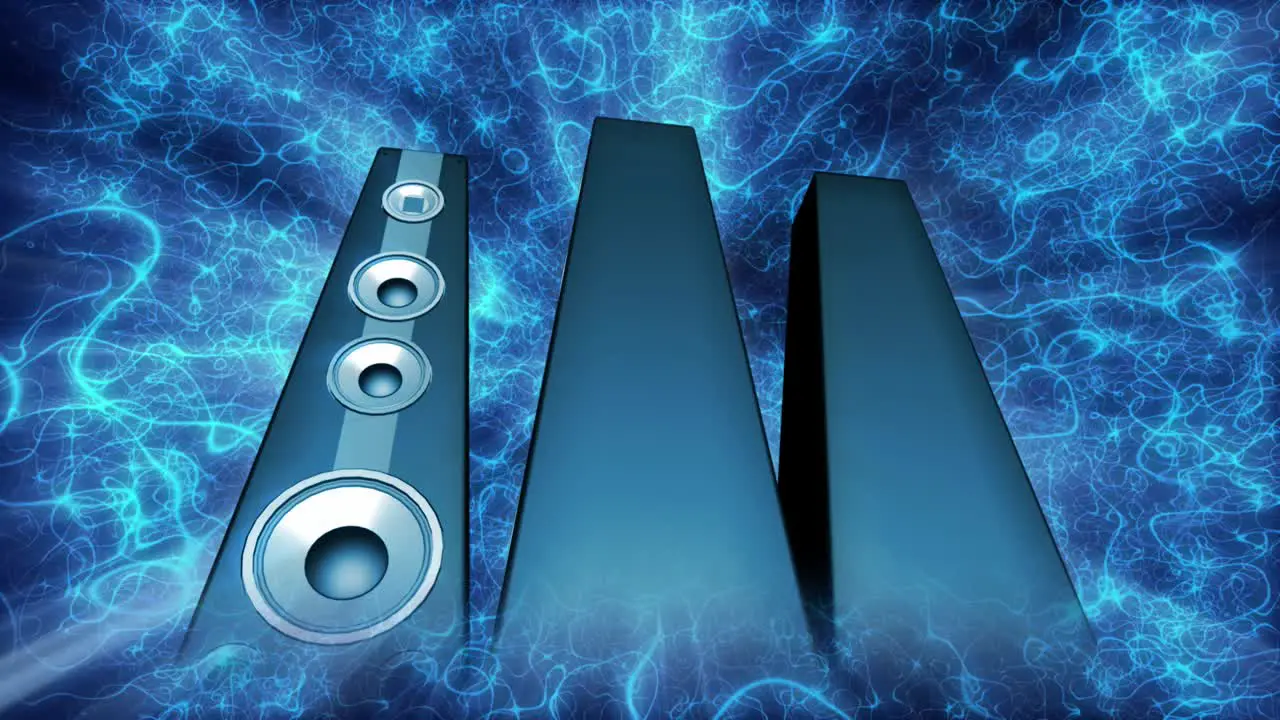 Rotating Blue Tower Speakers Loop