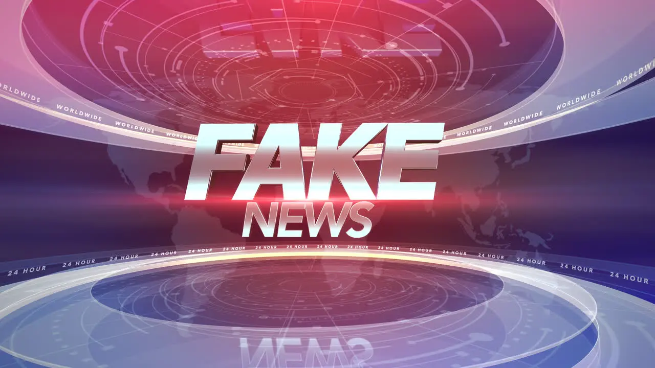 Fake News with circles and HUD elements in news studio