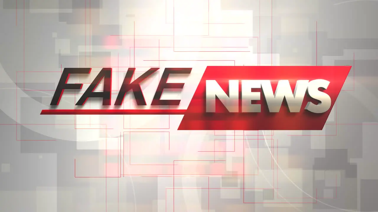 Fake News with red lines and HUD elements in news studio