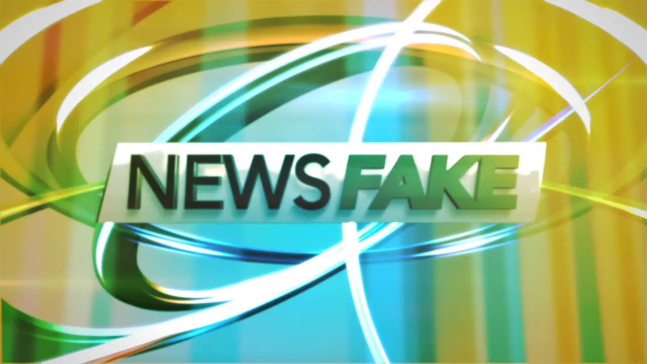 Fake News with blue circles and lines elements in news studio 1